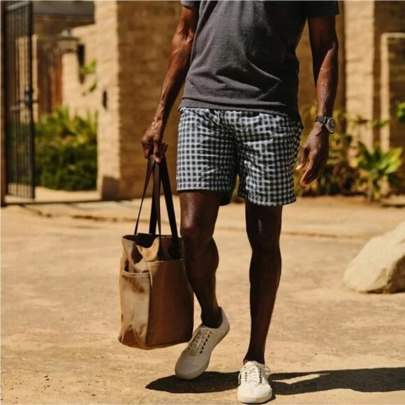 Relwen Blue Gingham Air-Stretch Hybrid Windshort Trunks Sz XL - Picture 13 of 13